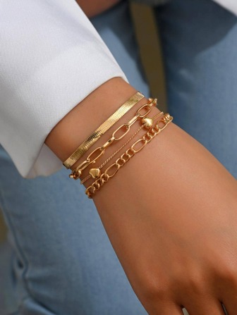 4入组/套愛心裝飾手環