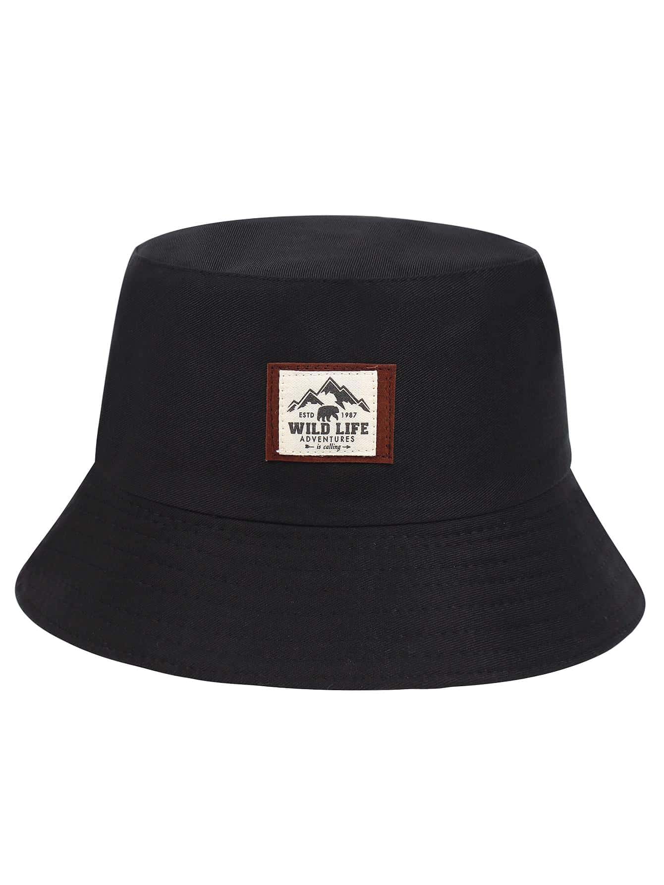 1件男式日常款漁夫帽 - 黑色 - 查看 1