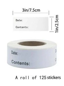 1 件纸质标记贴纸，简约纯色标记贴纸，可溶解食品标签贴纸，适用于冰箱、罐子和果酱 - 易于粘贴和阅读 - 包括用于食品储存的生产日期标签和 - 白色 - 查看 2