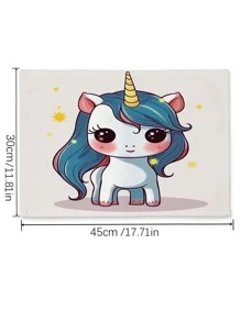 1入組獨角獸樣式現代滌綸桌墊 - 彩色 - 查看 2