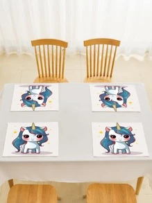 1入組獨角獸樣式現代滌綸桌墊 - 彩色 - 查看 1