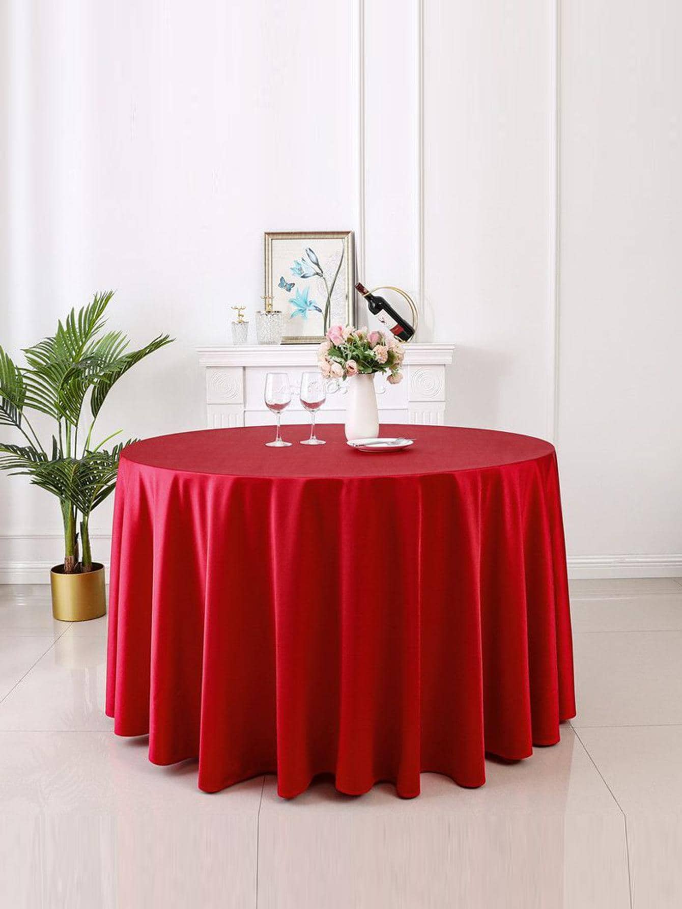 1 Nhựa Dùng Một Lần Khăn Trải Bàn, Tối Giản Đồng Màu Khăn Trải Bàn Dùng Một Lần Cho Đảng - Đỏ - Xem 1