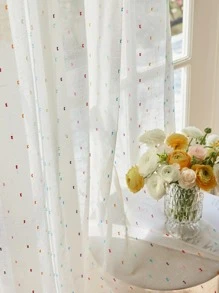 1 Đồ Họa Hoa Văn Màn Sheer, Polyester Hiện Đại Lọc Sáng Màn Sheer Cho Phòng Khách - trắng - Xem 5