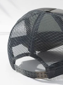 1入組中性熊圖案透氣卡車司機帽適合戶外 - 深灰色 - 查看 3