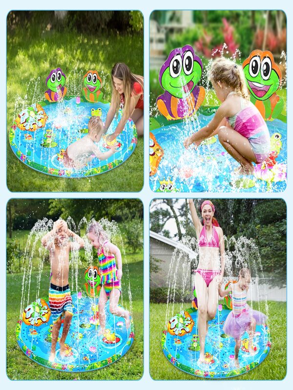 3in1 Inflatable Splash Pad Sprinkler for Kids, Toddlers, and Dogs
