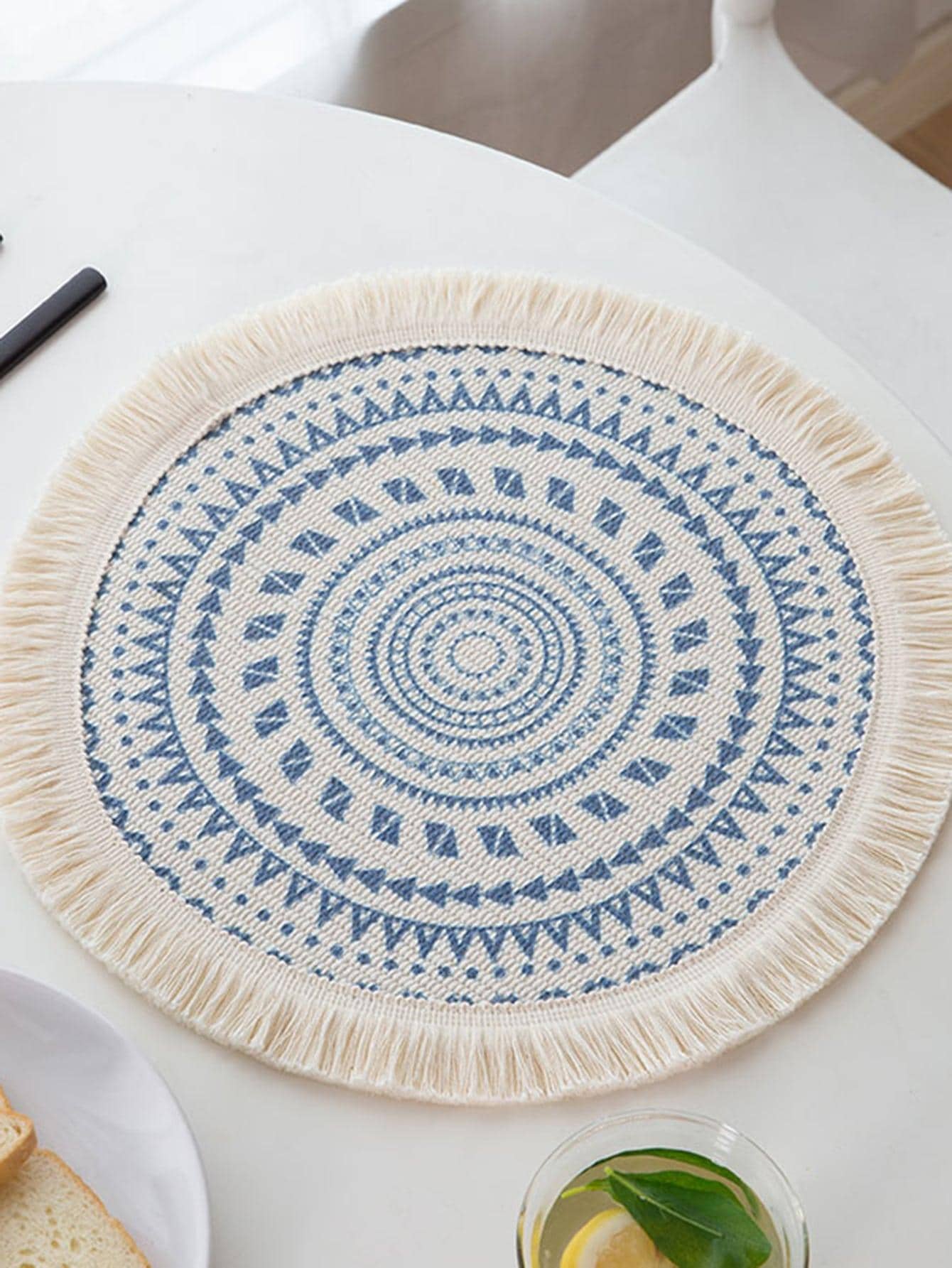 件波希米亞編織流蘇餐墊