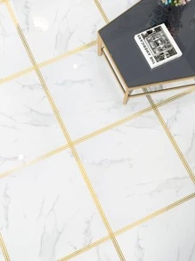 1 Roll Decorative Gold Accent Seam Tape, Waterproof, Wear-Resistant, Tile Decorations, Floors & Walls, Stickers, Wall Decal, Vinyl Decal For Home Decorations, Spring Decoration Items Refresh Your Home, Rama Decoration Stickers - Gold - View 2