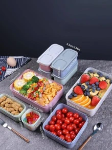 1個水果造型午餐盒,適用於成年人、上班族、學童,帶塑料封口,專為冰箱設計,便攜式,適合戶外使用 - 灰色 - 查看 6