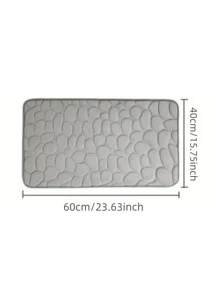 1入組石紋防滑浴室簡約風石頭設計PVC馬桶墊 - 灰色 - 查看 2