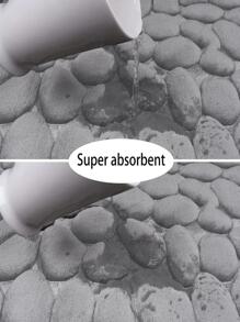 1入組石紋防滑浴室簡約風石頭設計PVC馬桶墊 - 灰色 - 查看 7