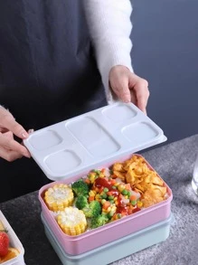 1 Hộp Cơm Di Động, Bắc Âu Hai Tông Màu Hộp Cơm Di Động Bằng Nhựa Cho Văn Phòng, Trường Học - Màu xanh lam - Xem 4