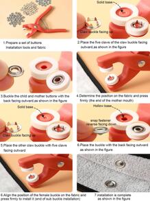 50pcs/set Punch Pliers & Button, Modern Manual Punch Pliers Tool For Home - Red - View 6