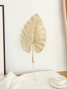1入組鏤空人造葉子,金色塑膠假葉子裝飾 - 金色 - 查看 3