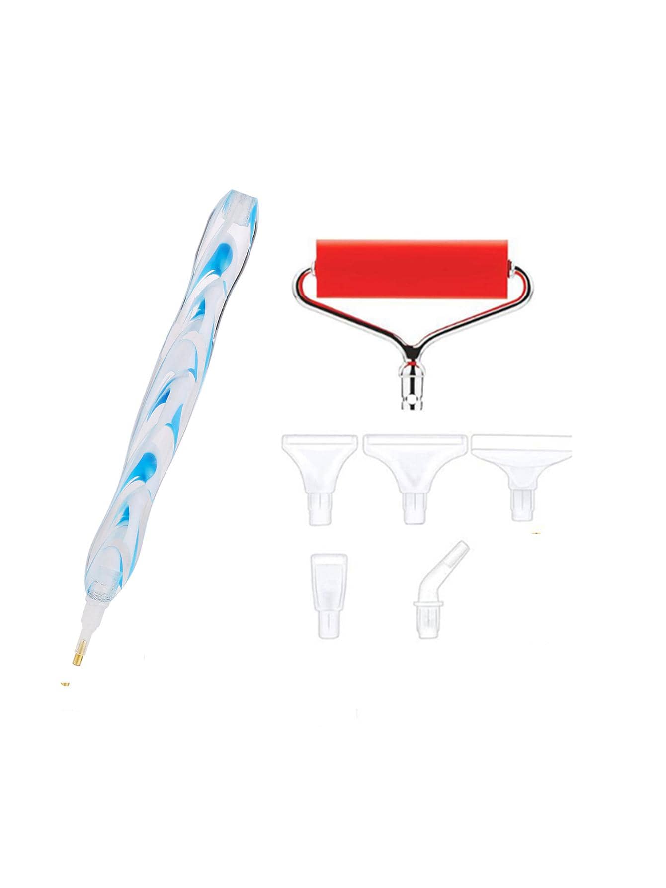 1 Bộ Dụng Cụ Vẽ Tranh Gắn Đá, Bút Kim Cương Xanh, Con Lăn Kim Cương Cho Tranh Gắn Đá Tự Làm - Màu xanh lam - Xem 1