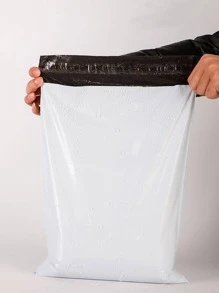 20pcs Solid Color Express Packing Bag, Simple Waterproof Multi-purpose Self-adhesive Packing Bag For Office, School - White - View 4