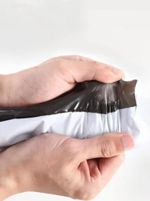 20pcs Solid Color Express Packing Bag, Simple Waterproof Multi-purpose Self-adhesive Packing Bag For Office, School - White - View 5