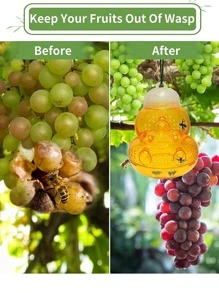 1pc Orange Gourd Shaped Wasp Trap, Creative Plastic Jacket Trap For Garden - Orange - View 2