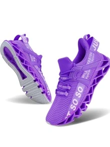 Womens Non Slip Running Walking Fashion Shoes Athletic Tennis Sneakers Sports Shoes - Màu tím - Xem 3