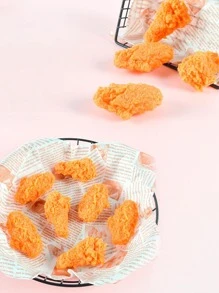 1pc Cute Yellow Artificial Fried Chicken, ABS Faux Food For Home Decor - Yellow - View 5