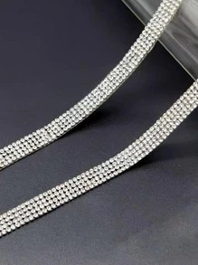 1 cuộn Băng Dán Kính, Miếng Dán Kính Cường Lực Đôi Trang Trí Kim Cương Giả Hiện Đại Cho Gia Đình - Bạc - Xem 3