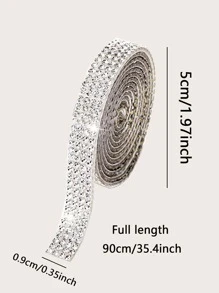 1 cuộn Băng Dán Kính, Miếng Dán Kính Cường Lực Đôi Trang Trí Kim Cương Giả Hiện Đại Cho Gia Đình - Bạc - Xem 2