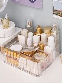 1入組透明彩妝收納極簡多格化妝品收納架 - 無色 - 查看 8