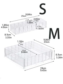 1入組透明彩妝收納極簡多格化妝品收納架 - 無色 - 查看 9