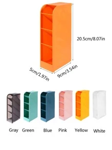 1pc Plain Pen Holder, Simple Clear Multifunction Plastic Pen Holder Rack For Office - White - View 8