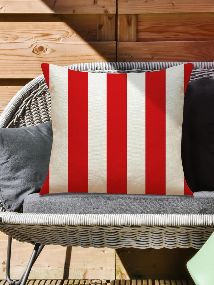 1 Họa Tiết Sọc Đệm Không Chất Độn, Vải Hiện Đại Trang Trí Ném Gối Cho Phòng Khách, trang Trí Nhà Cửa - Đỏ - Xem 1