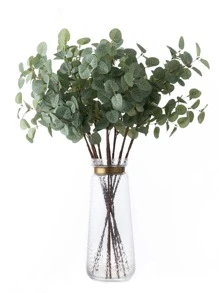 1/3/6 Pcs 33.3'' Eucalyptus Stems Greenery Stems Eucalyptus Leaf Spray In Green Silk Plastic Plants Floral Artificial Plants For Home Party Wedding Decoration, Tall Faux Silver Dollar Eucalyptus Leaf Branches Greenery Stems Decorations For Home Wedding Party Centerpieces Floral Arrangements - Green - View 7