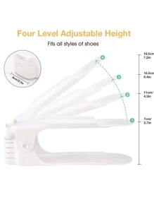 1入組鞋收納現代素色白色雙層鞋子收納架適用於家庭 - 白色 - 查看 6