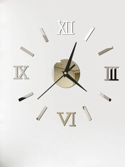 1入組TPR掛鐘現代鏡面設計掛鐘適合家用