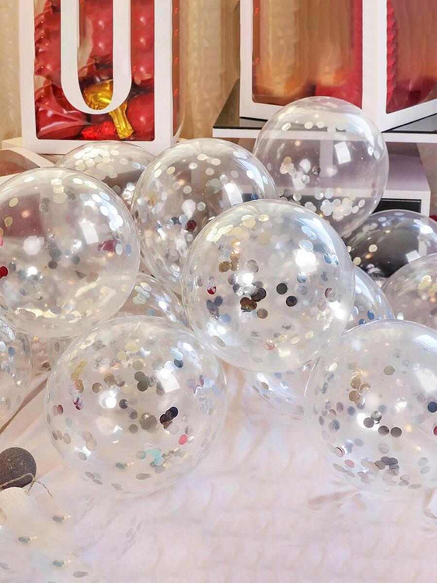 10 Chiếc 12 Inch Bạc Lấp Lánh Bóng Bay, Trang Trí Tiệc Sinh Nhật, Đám Cưới, Quà Tặng, Tiệc Giáng Sinh Bóng Bay - Bạc - Xem 1