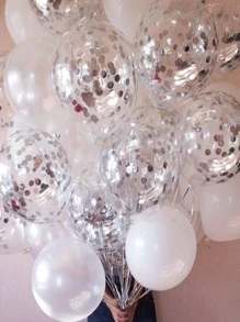10 Chiếc 12 Inch Bạc Lấp Lánh Bóng Bay, Trang Trí Tiệc Sinh Nhật, Đám Cưới, Quà Tặng, Tiệc Giáng Sinh Bóng Bay - Bạc - Xem 7