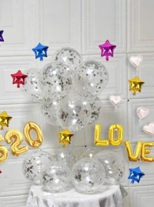 10 Chiếc 12 Inch Bạc Lấp Lánh Bóng Bay, Trang Trí Tiệc Sinh Nhật, Đám Cưới, Quà Tặng, Tiệc Giáng Sinh Bóng Bay - Bạc - Xem 2