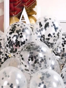 10入組12吋黑色閃亮氣球，適用於派對裝飾、婚禮、禮物贈送和聖誕派對 - 黑色 - 查看 2