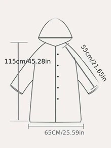 1pc EVA Raincoat, Modern Heart Pattern Waterproof Rain Jacket For Outdoor Raincoat Women - Clear - View 5