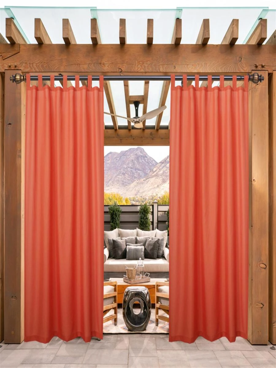 BONZER 1 Màn Màu Cam Tối Giản Polyester Chống Thấm Nước Mất Điện Màn Cho Ngoài Trời, Hiên Nhà, Vọng Lâu - trái cam - Xem 1