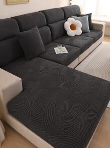 1入組彈性加厚沙發墊套,白色現代簡約風格,防滑,防塵,耐用,四季合適,可水洗 - 黑色 - 查看 2