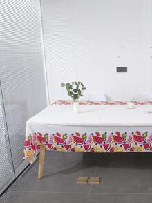 1入防水防油PEVA桌布，清新水果圖案桌面蓋，適用於家庭和花園 - 彩色 - 查看 2