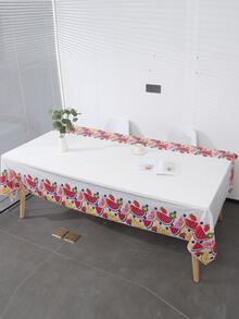 1入防水防油PEVA桌布，清新水果圖案桌面蓋，適用於家庭和花園 - 彩色 - 查看 5