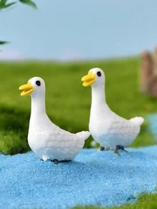 1pc Plastic Decorative Craft, Cute Duck Design Ornament For Home