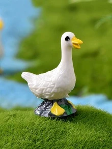 1pc Plastic Decorative Craft, Cute Duck Design Ornament For Home