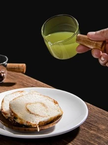 1 szt. Szklany kubek 80 ml z uchwytem, minimalistyczny przezroczysty kubek do kawy do domu