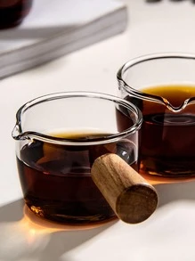 1 szt. Szklany kubek 80 ml z uchwytem, minimalistyczny przezroczysty kubek do kawy do domu