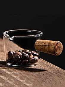 1 szt. Szklany kubek 80 ml z uchwytem, minimalistyczny przezroczysty kubek do kawy do domu