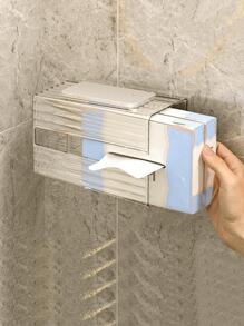 1pc Letter Graphic Clear Wall Mounted Tissue Storage Box - Clear - View 4