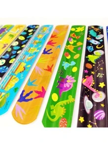 12入組卡通恐龍圖案派對腕帶 - 彩色 - 查看 2