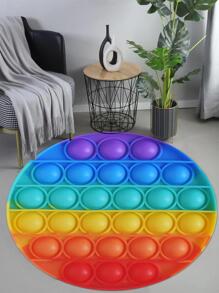 1pc Push Pop Bubble Pattern Round Rug, Modern Polyester Anti-slip Floor Mat For Living Room And Bedroom - Multicolor - View 1