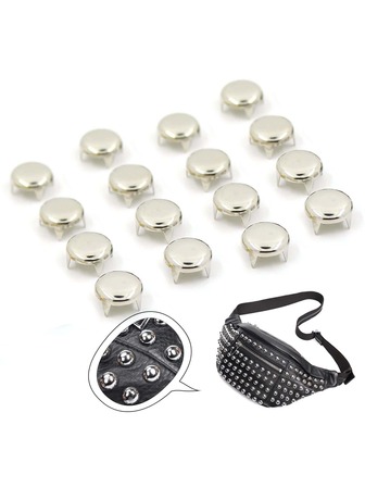 100入組銀色DIY服裝配件圓形四爪釘鉚釘適用於服裝、鞋包和帽子